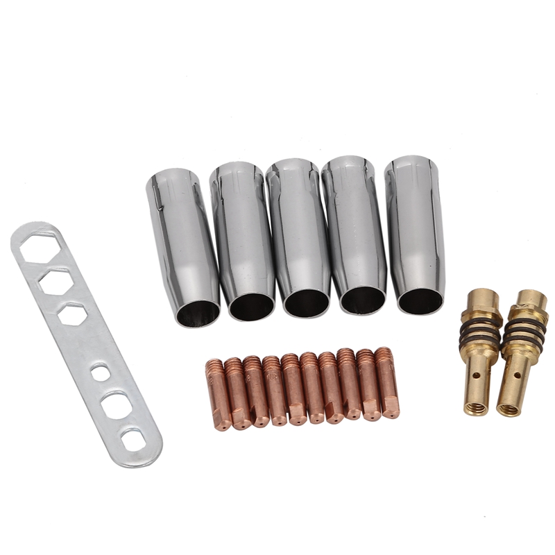 18Pcs Welding Torch Kit Contact Tip 0.8mm M6 & Tips Holder Difuser