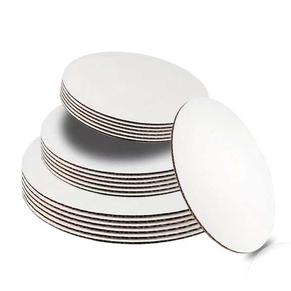 18Pcs White Cake Rounds Set (6" 8" 10"), Thickened Cardboard Cake Base for Baking, Serving & Moving, Smooth Surface Cake Decorating Supplies for Parties & Celebrations,A
