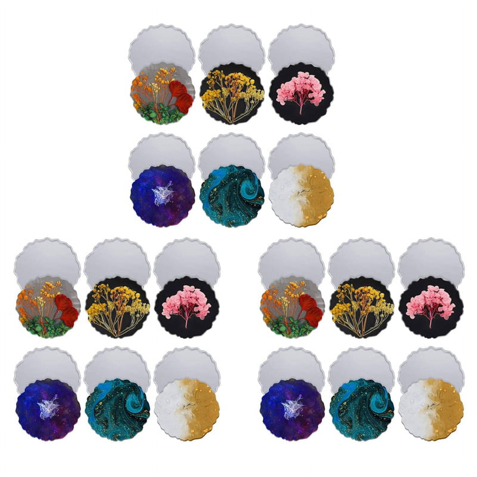 18Pieces Resin Coaster Mold Silicone Geode Mold Irregular Wave Shape Mold Tray Mold Coaster Casting Mold