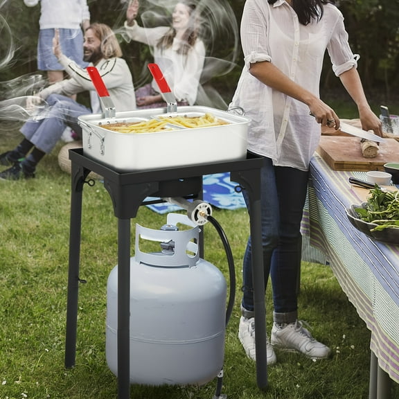 18QT/30QT/50QT Turkey Pot Black Round Iron Stove Gas Fryer