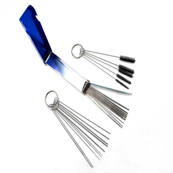 18Set Motorcycle ATV Carburetor Cleaning Brush Dirt Jet Remove Tool Kit New
