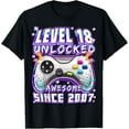 thumbnail image 1 of 18Th Birthday Level 18 Gamer 18 Year Video Game Party Unisex T-Shirt S-5Xl - Best Birthday Gifts, 1 of 3