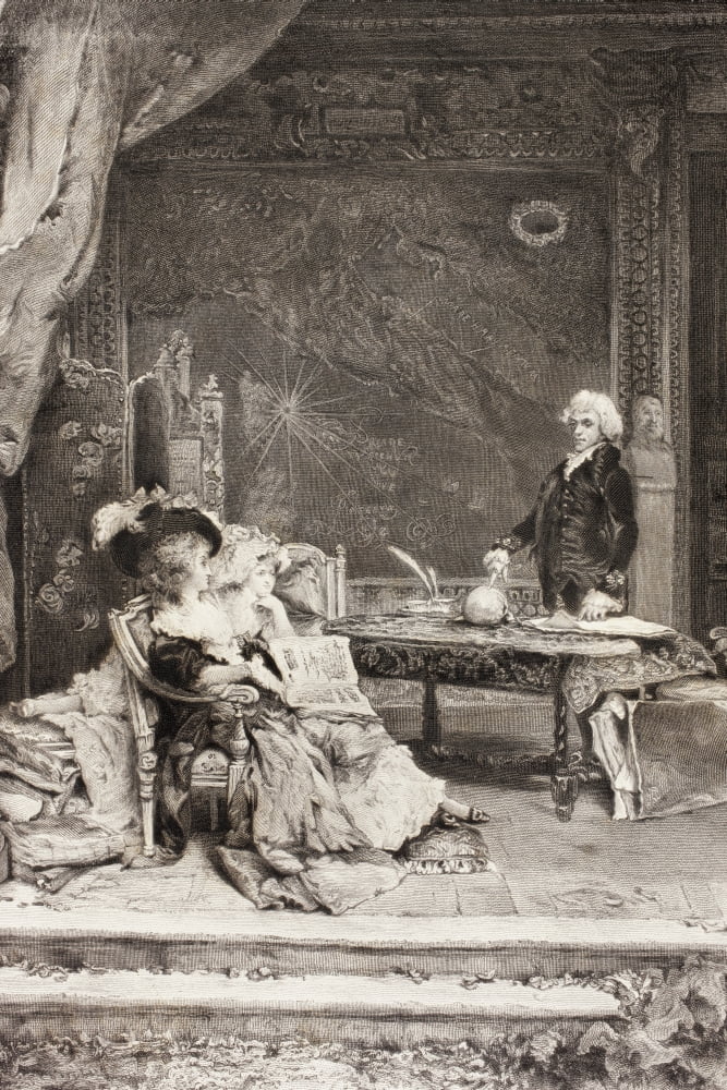 18Th Century Aristocratic Women Receiving Private Lesson From A Tutor After A Work By Rossi From El Mundo Ilustrado Published Barcelona Circa 1880 Canvas Art - Ken Welsh Design Pics (12 x 18)