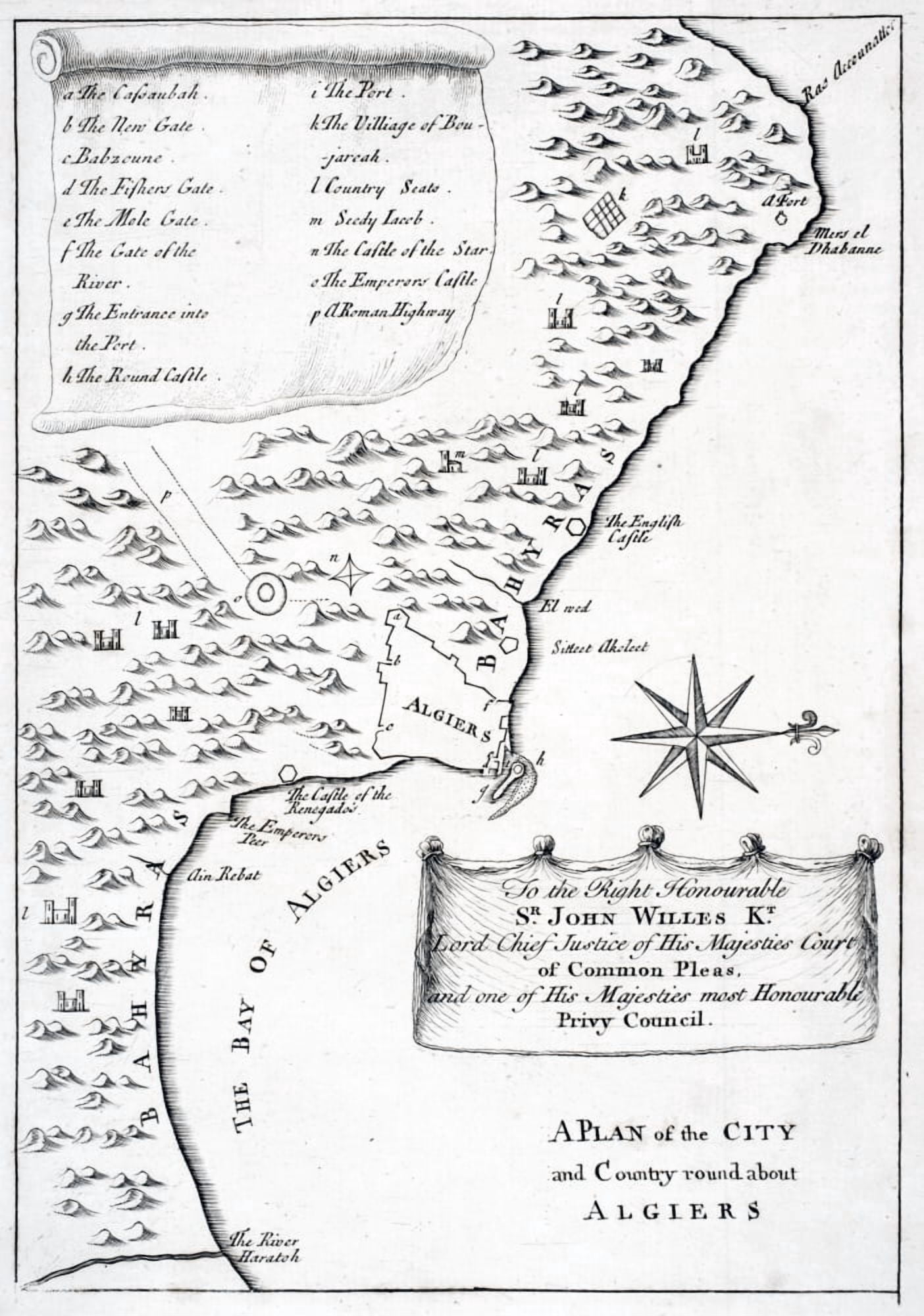 18Th Century Map Of A Plan Of The City And Country Around About Algiers Canvas Art - Ken Welsh  Design Pics (24 x 34)