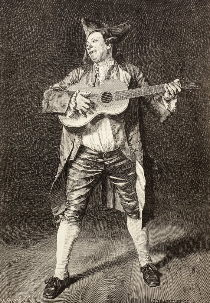 An 18Th Century Musician After A Drawing By L Scheurenberg From La Ilustracion Espaola Y Americana Of 1881 Canvas Art - Ken Welsh Design Pics (12 x 17)