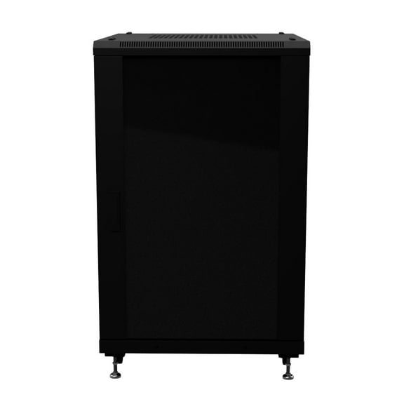 18U AV Rack Cabinet, 28 in depth, Cold-rolled Steel, Black