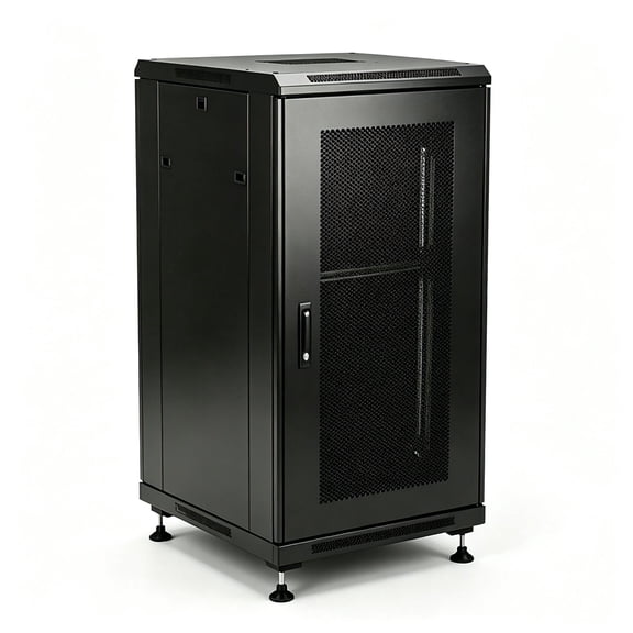 18U Server Rack Cabinet 19 Inch Enclosed Network Rack with Wheels | 18U 19 Inch Server Rack Cabinet with Adjustable Rails, Lockable Mesh Door, Cable Management, Shelf and 992 Lbs Capacity