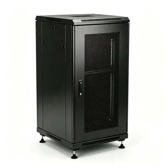 18U Server Rack Cabinet 19 Inch Enclosed Network Rack with Wheels | 18U 19 Inch Server Rack Cabinet with Adjustable Rails, Lockable Mesh Door, Cable Management, Shelf and 992 Lbs Capacity