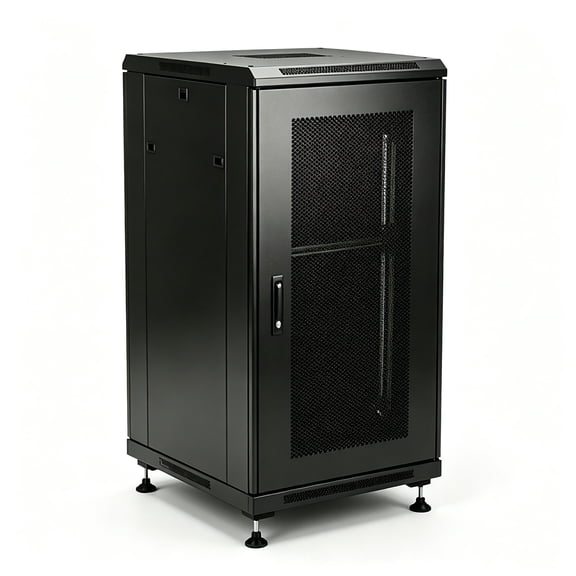 18U Server Rack Cabinet 19 Inch Enclosed Network Rack with Wheels | 18U 19 Inch Server Rack Cabinet with Adjustable Rails, Lockable Mesh Door, Cable Management, Shelf and 992 Lbs Capacity