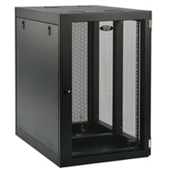 18U Wall Mount Rack Enclosure Cabinet Side Mount - Black