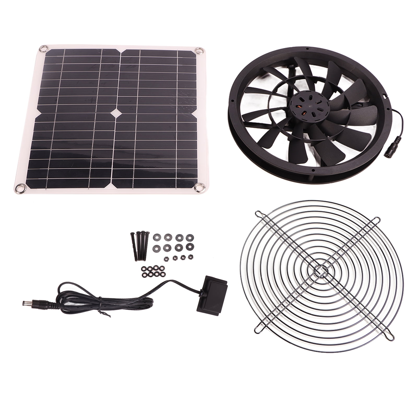 18V 12W Solar Exhaust Fan Kit Waterproof DC Brushless Round Solar Panel Cooling Fan for