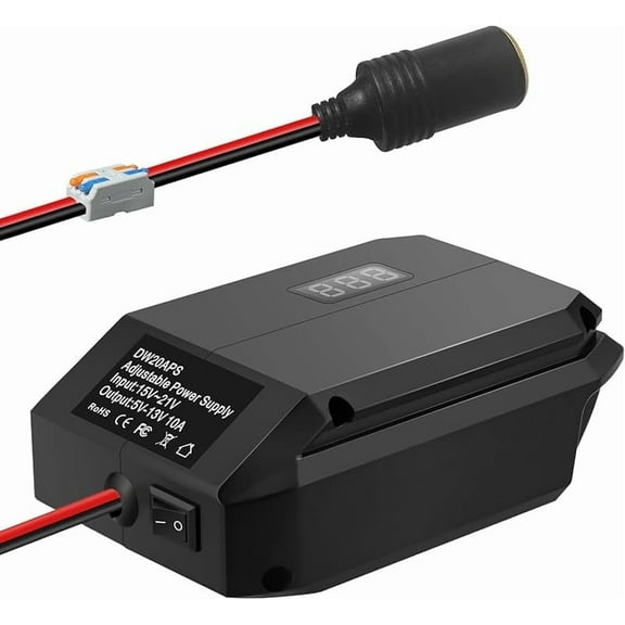 18V/20V to 12V Step-Down Converter for Milwaukee Makita Dewalt Bosch Einhell 18V Battery, Battery Adapter, Cigarette Lighter Adapter,Power Wheel Adapter for All Car Appliances Car Refrigerator Use