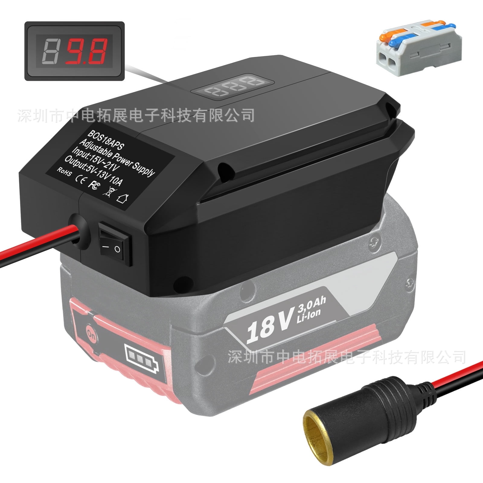 milwaukee m18 cigarette lighter adapter 18V/20V to 12V Step-Down Converter for Milwaukee Makita Dewalt Bosch  Einhell 18V Battery, Battery Adapter, Cigarette Lighter Adapter,Power Wheel  Adapter for All Car Appliances Car Refrigerator Use