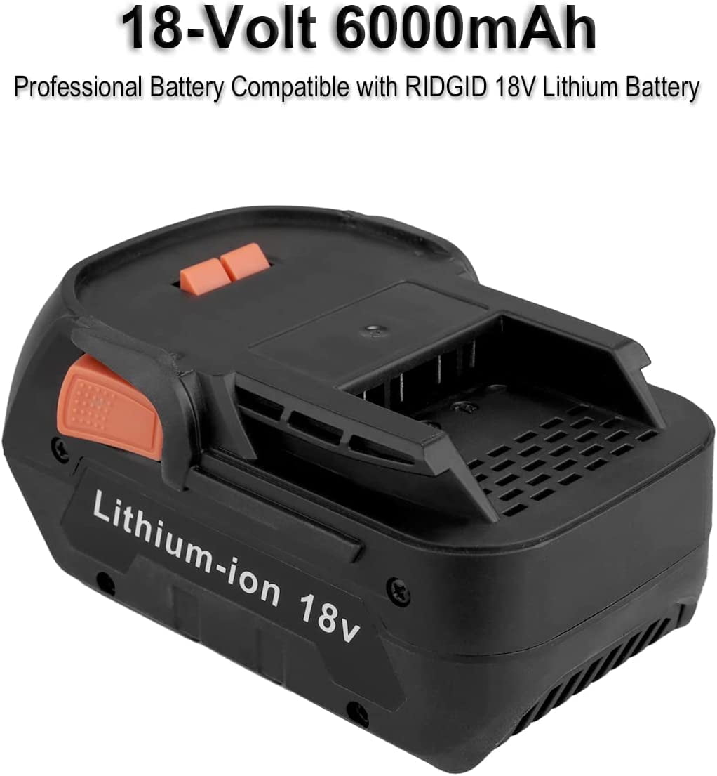 18V 6.0Ah Lithium Ion Battery Replacement for RIDGID 18V Drill Battery R840087 R840083 R840086 R840085 R840084 AC840087P AC840086 AC840085 Walmart
