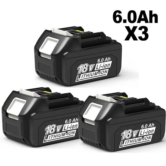 18V 6.0Ah Powerful Replacement Compatible with Ma*kita 3pcs Battery BL1860 BL1850B BL1830 Series Replacement Battery