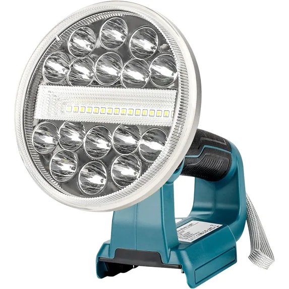 18V Cordless LED Work Light for Makita 14.4V-18V Lithium Battery,2000LM Outdoor Wide Illumination Flashlight with USB Charge Port,for Car Repair Camping Hiking Garage Basement Emergency Lighting
