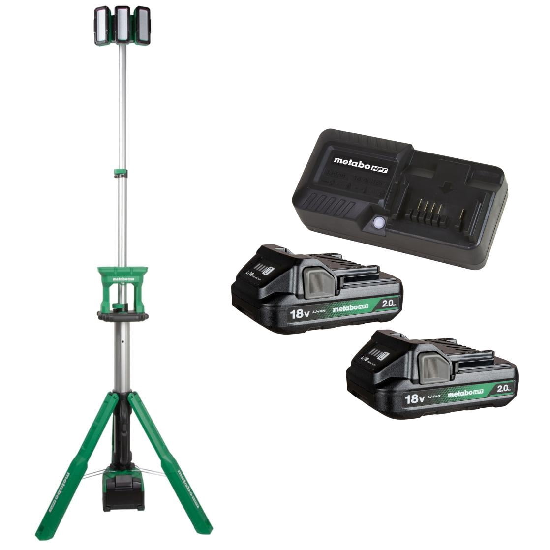 18V Cordless Tripod Light (Bare Tool) with 18V Starter Kit w/ 2 x 2.0Ah Battery