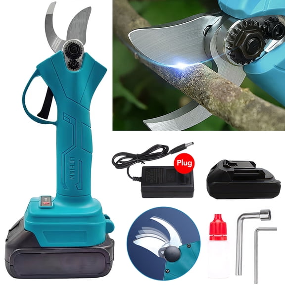 18V Electric Pruning Shears, Professional Cordless Electric Pruning Battery Powered,Tree Branch Pruner with 2 Rechargeable Battery, 1.2 Inch (30mm) Cutting Diameter for Gardens, Park, Farm, Yard
