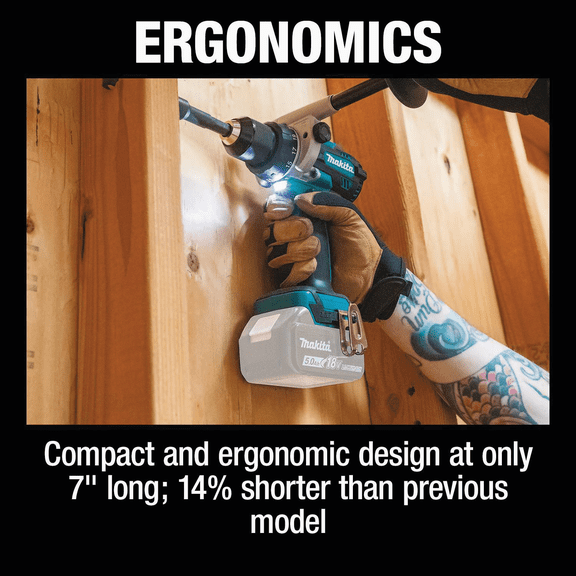 18V LXT Lithium-Ion Brushless Cordless Hammer Drill- Tool Only - Pack of 2 Heavy-Duty Construction, Professional Use