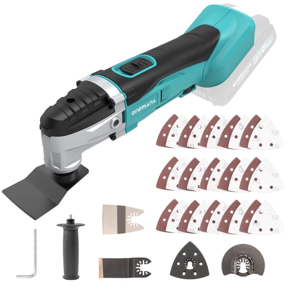 18V Oscillating Multi-Tool, 18000RPM 6 Variable Speed Multitool Cordless, for Cutting Wood Drywall Nails Removing Grout & Sanding (Tool Only)