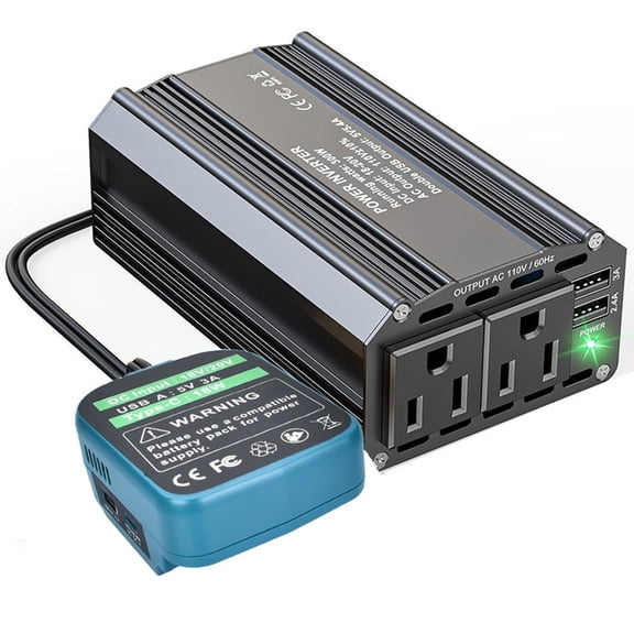 18V to 110V Inverter for Power Tools 300W Portable Converter for 20V Batteries