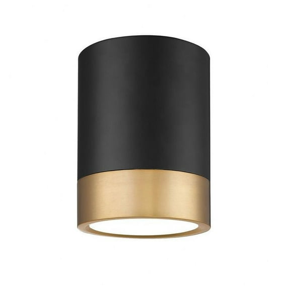 18W 1 Led Flush Mount in Modern Style-8 inches Tall and 6 inches Wide-Matte Black/Modern Gold Finish Bailey Street Home 372-Bel-5171926
