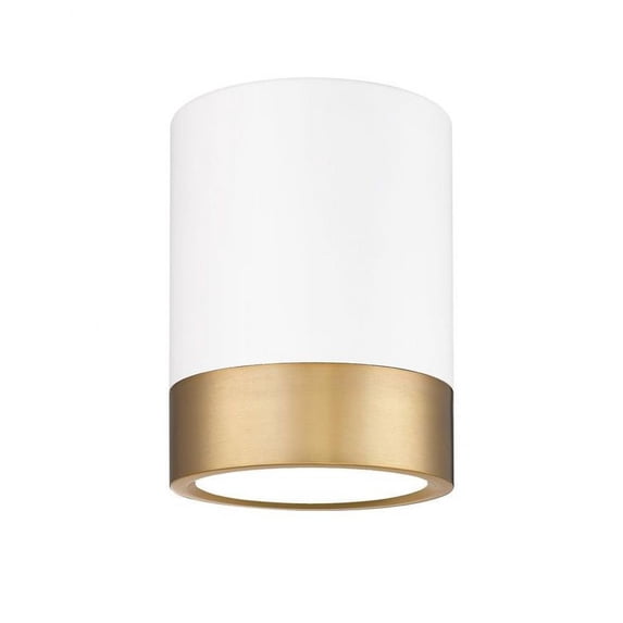 18W 1 Led Flush Mount in Modern Style-8 inches Tall and 6 inches Wide-Matte White/Modern Gold Finish Bailey Street Home 372-Bel-5171928