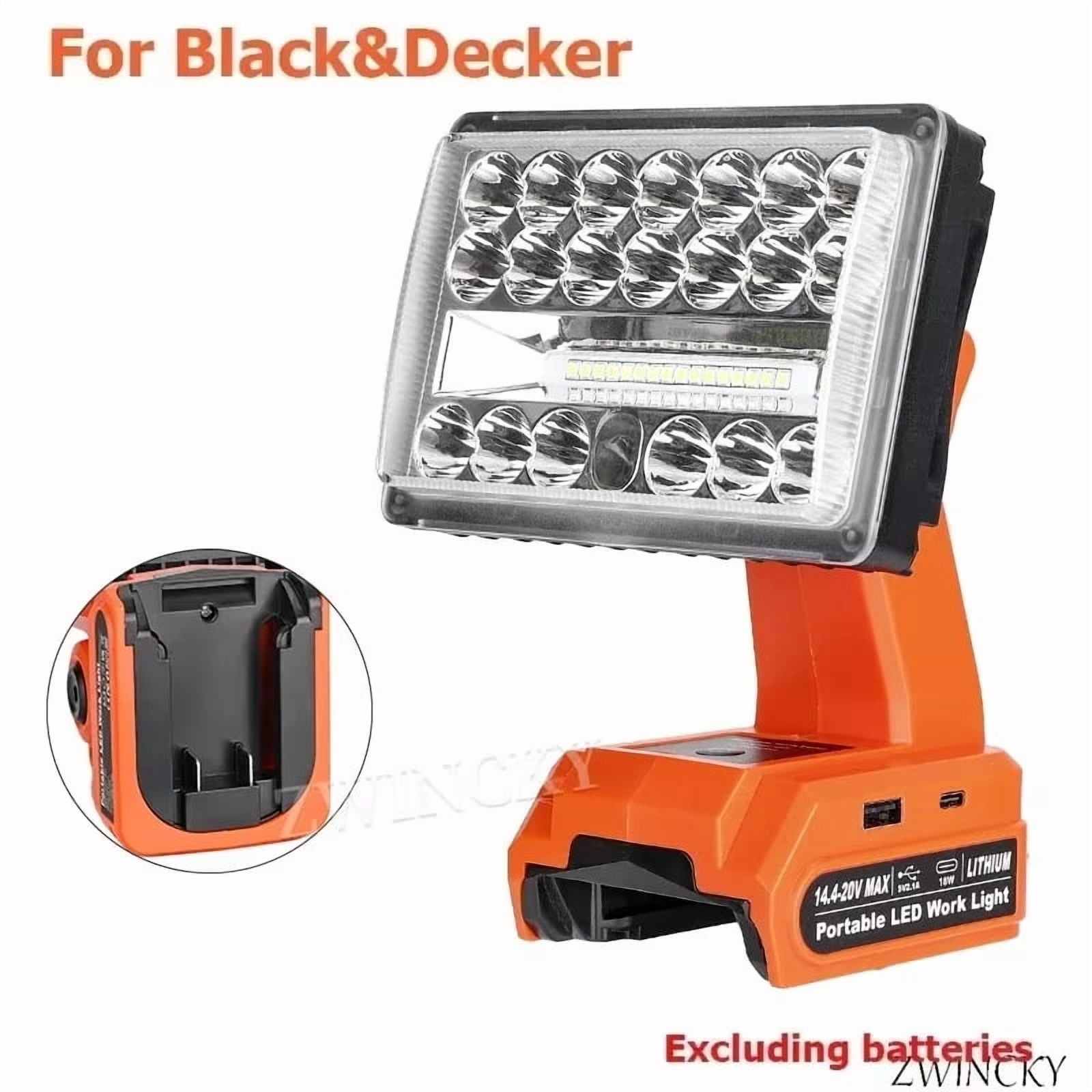 18W 2000LUMEN For Black+Dekcer 20V Battery Lamp Flood Light Flashlight LED Work Light Spotlight