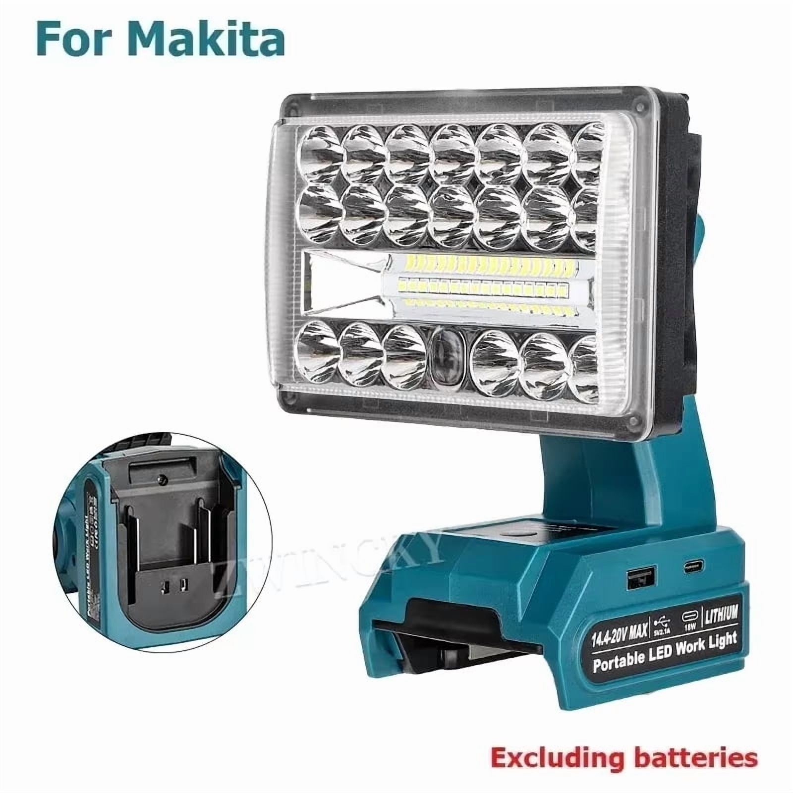 18W 2000LUMEN For Ma*kita 18V Battery Lamp Flood Light Flashlight LED Work Light Spotlight