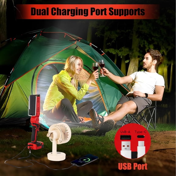 18W6500K Cordless LED Work Light Compatible with Milwaukee M18 18V Battery, Portable Flashlight Lamp SOS Mode Strobe Light with USB Charging for Outdoor Camping, Workshop, Car Repair (NO Battery)