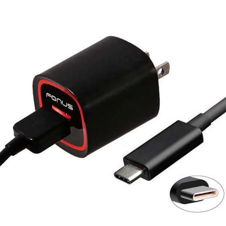 18W Adaptive Fast Home Charger 6ft Type-C Turbo USB Cable Compatible With Blackberry Motion, KEYone, Key2 LE - BLU Vivo XI Plus 5 - CAT S61 S48c - Kyocera DuraForce Pro 2 Y4A