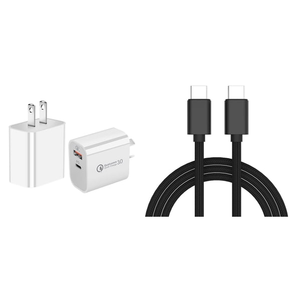 18W Dual-Port Wall Charger for OnePlus 9 Pro (High Powered Fast Charging USB-C Power Delivery/USB-A Quick Charge 3.0) and USB C to USB C Cable (3.3 Feet)