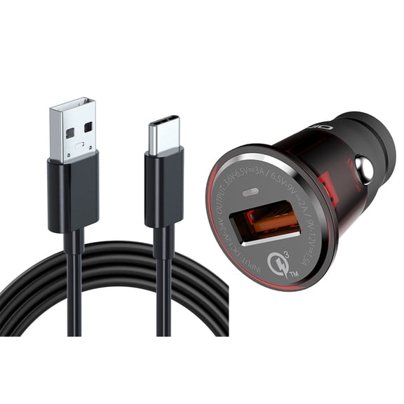 18W Fast Car Charger 6ft USB-C Cable for OnePlus 11 5G/12 5G/12R 5G/13/13R - Long Power Wire TYPE-C Cord Power Adapter Quick Charge DC Socket