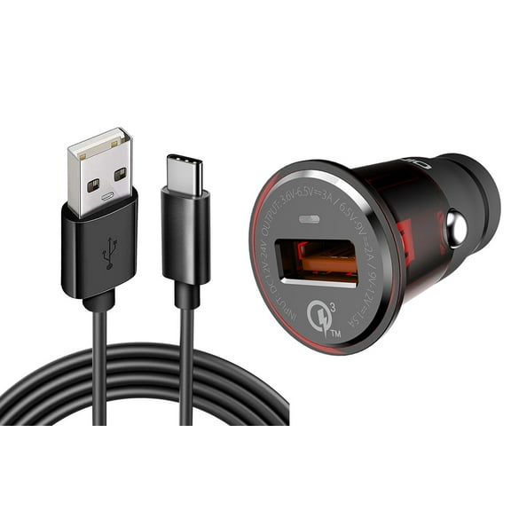 18W Fast Car Charger Compatible With iPad Mini 8.3" (2021 6th Gen) - 6ft USB-C Cable Long Power Wire TYPE-C Cord Power Adapter Quick Charge DC Socket
