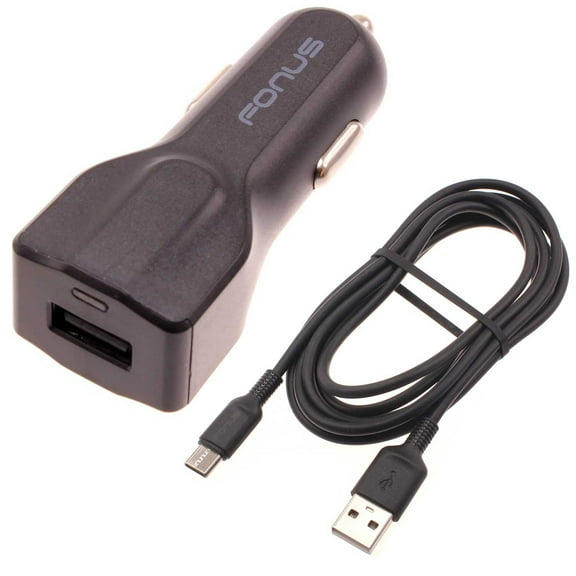 18W Fast Car Charger for iPhone 15/Pro/Max/Plus - USB Port 6ft Cable Type-C Quick Charge DC Socket