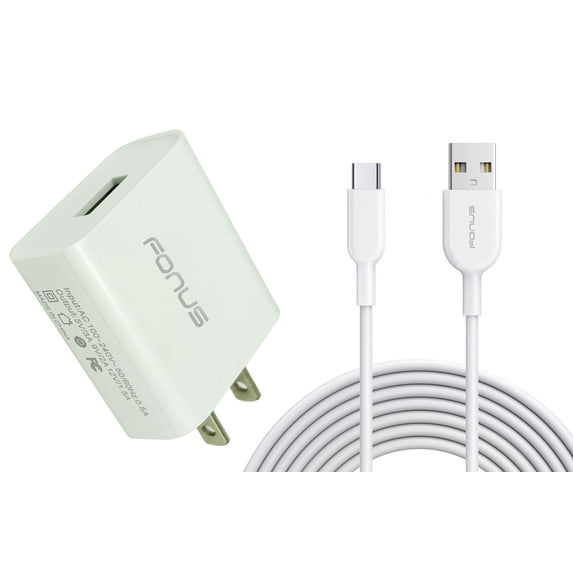 18W Fast Home Charger Compatible With iPhone 16e/17e - 6ft Long USB-C Cable Type-C Cord USB Wall Adapter Power Wire Quick Charge QC3.0