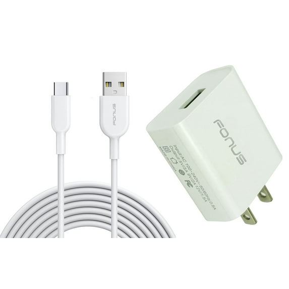 18W Fast Home Charger for TCL ION X - 6ft Long USB-C Cable Type-C Cord USB Wall Adapter Power Wire Quick Charge QC3.0 TCL ION X