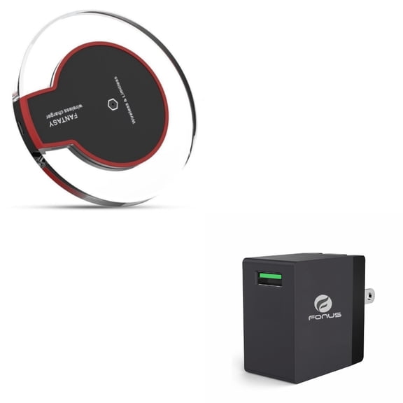 18W Fast Home Charger w Fast Wireless Charger for Google Pixel 6/Pro - USB Quick Charge Port Travel, 7.5W and 10W Charging Pad Slim X6V Compatible With Google Pixel 6/Pro