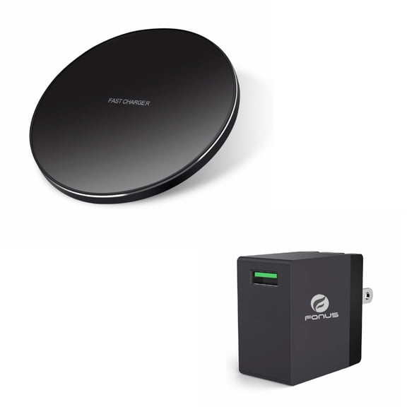 18W Fast Home Charger w Fast Wireless Charger for OnePlus 9/Pro Phone - USB Quick Charge Port Travel, 7.5W and 10W Charging Pad Slim L8A for OnePlus 9/Pro