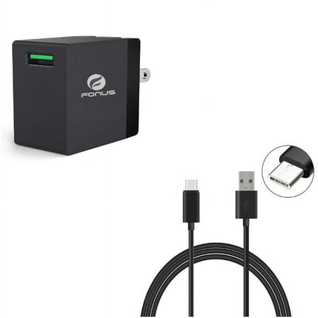 18W Fast Home Charger w Type-C 10ft USB Cable for Google Pixel 6/Pro - USB Quick Charge Port Travel, Charger Cord Power Wire O3A Compatible With Google Pixel 6/Pro