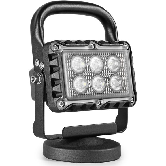 18W LED Work Light 2400 Lumens  Alloy High Brightness   Base  Portable   Garage Workshop  Repair Construction Site Light (White)