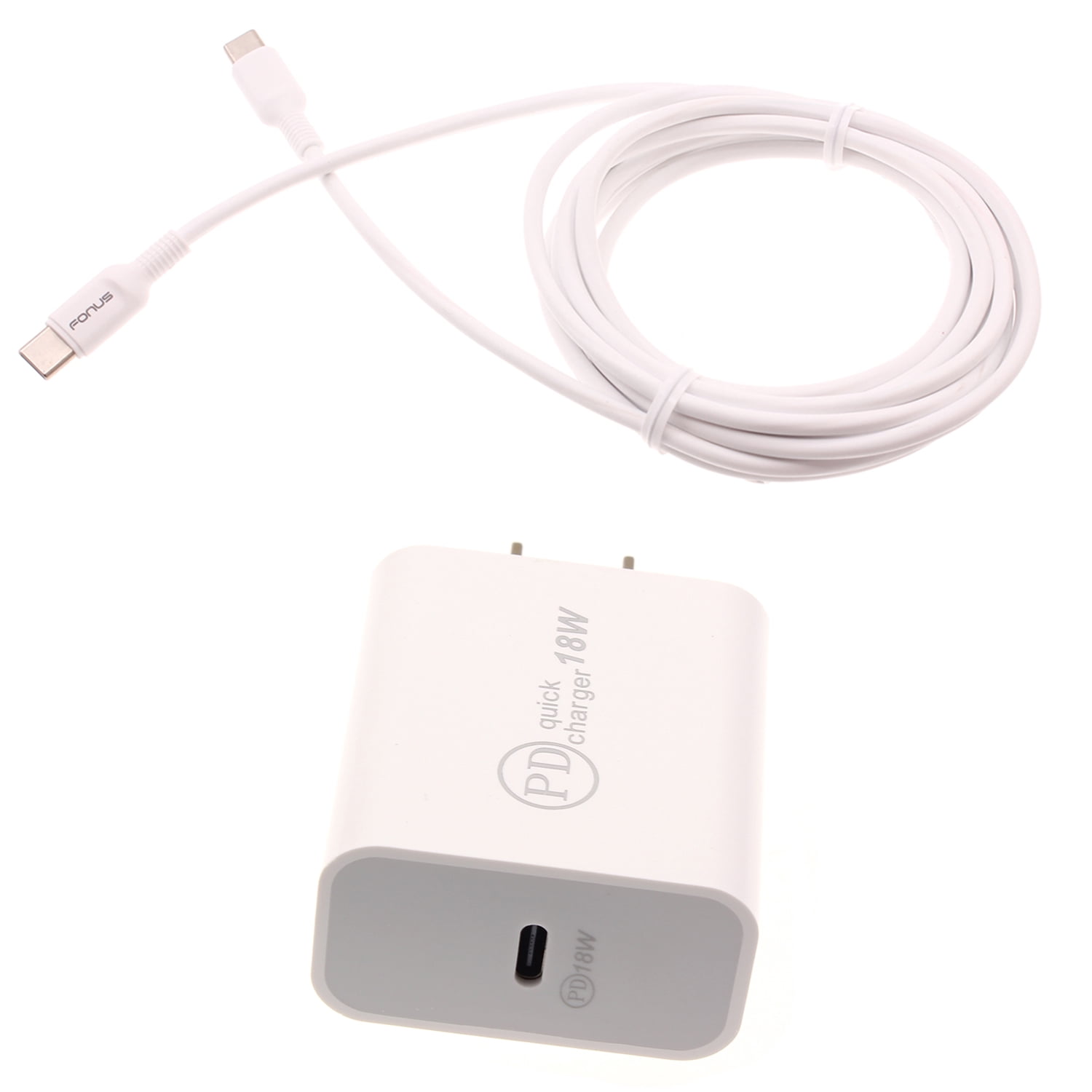 18W PD Home Charger Compatible With iPhone 16e/17e - Fast Type-C 10ft Long Cable Quick Power Adapter
