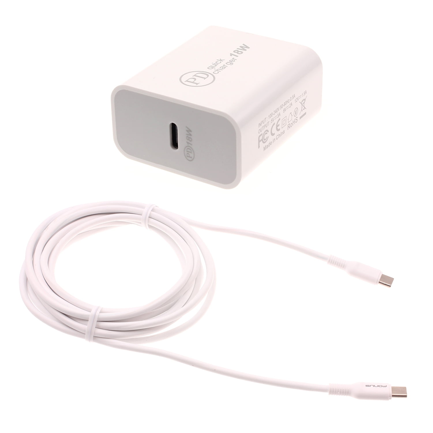 18W PD Home Charger for Nokia G90/G100/G300/G310 5G - Fast Type-C 10ft Long Cable Quick Power Adapter for Nokia G90/G100/G300/G310 5G