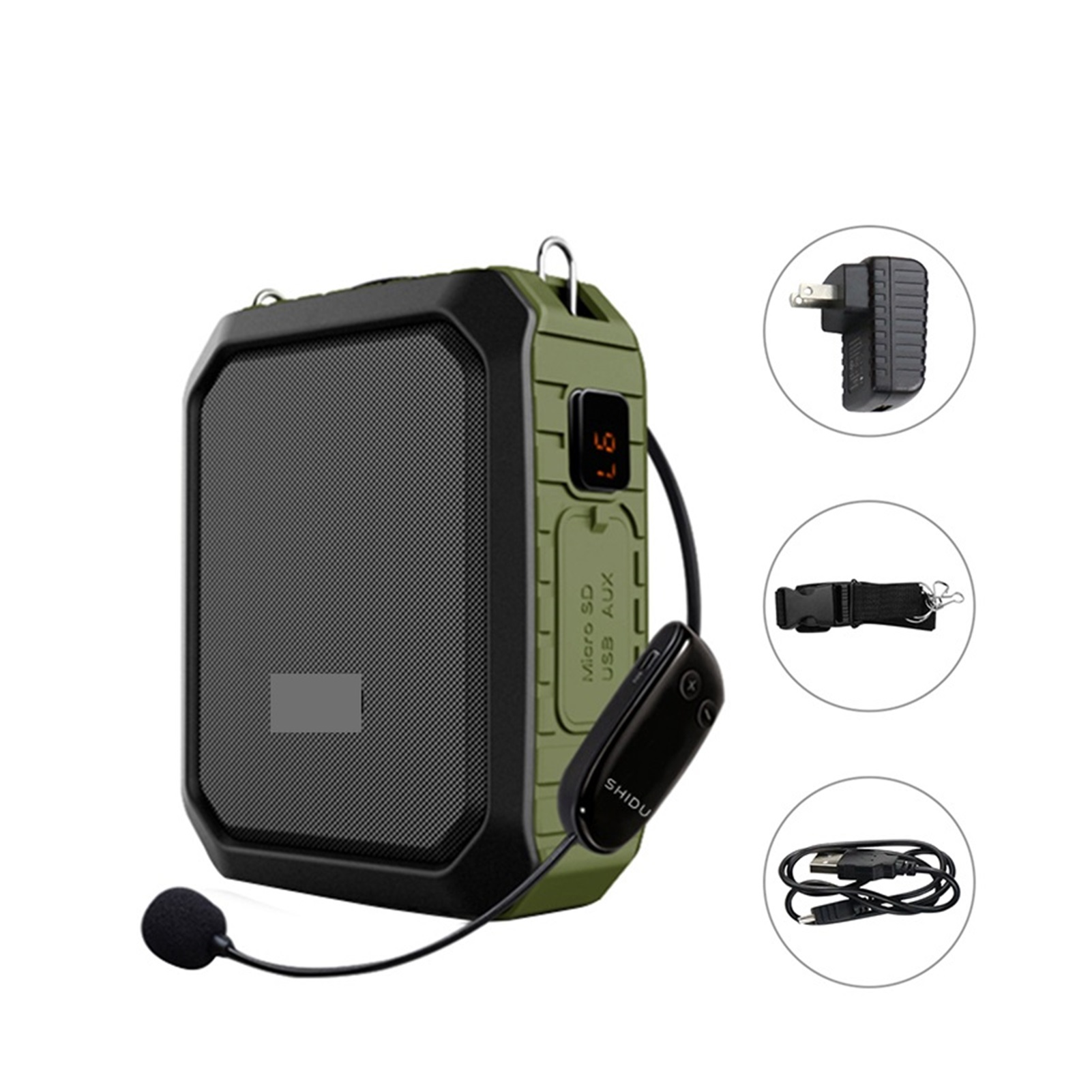 18W Portable Wireless Bluetooth-compatible Speaker Waterproof Voice Amplifier With UHF Microphone For Teacher Support TF ,Easy to Operate