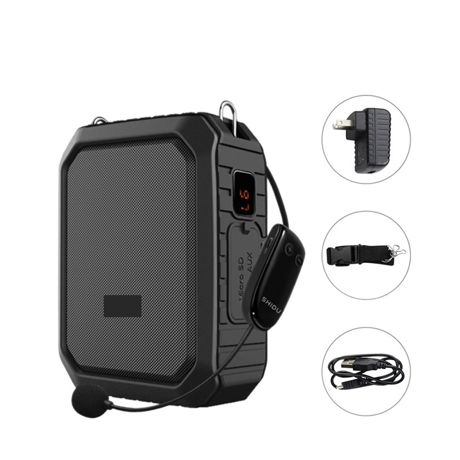18W Portable Wireless Bluetooth-compatible Speaker Waterproof Voice Amplifier With UHF Microphone For Teacher Support TF ,Easy to Operate
