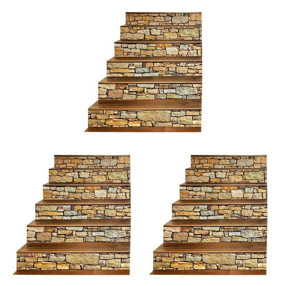 18X 3D Stair Sticker Murals Wall Decal-Vintage Landscape Staircase Sticker Tile Step Stair Risers Sticker