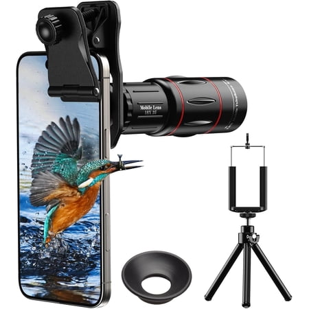 18X Telephoto Lens, Hight Power Telephoto Phone Lens with Tripod, Mobile Cell Lens Attachment for Android & iPhone, Samsung and Most Smartphone