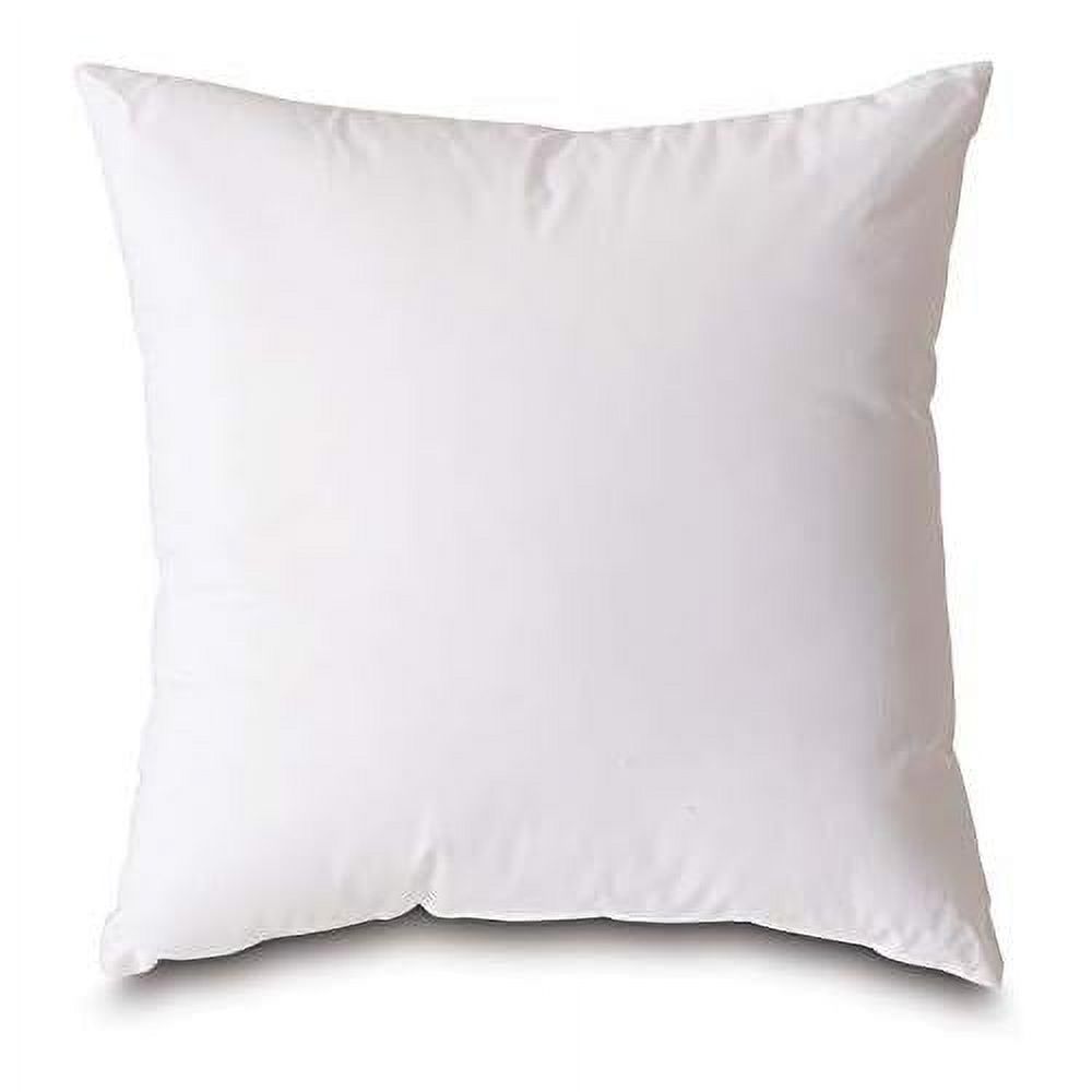 18X18 Hypoallergenic Fluffy Faux Down Square Pillow Insert, 100 Cotton