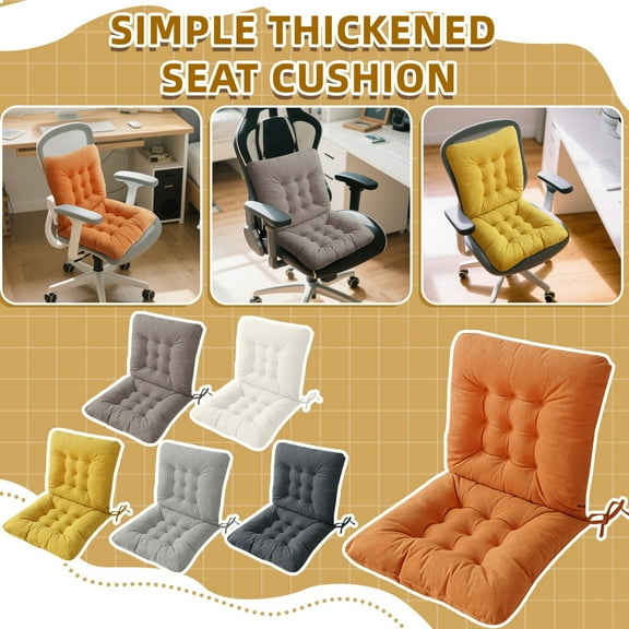 18X18 Inch Soft Plush Fleece Seat Cushion With Ties For Chair Sofa Office Living Room Bedroom, Khaki Color Single Pad With Non-Slip Ties To Prevent Sliding, Comfortable Cushion