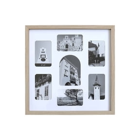 Mainstays 18 x 18 in 7-Opening Collage Picture Frame, Natural Wood, Multi Size